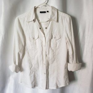 White Linen Button Up